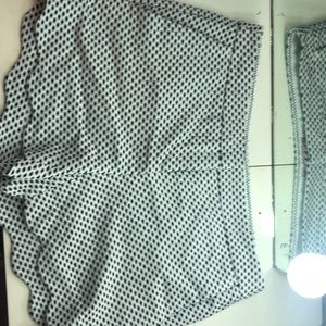 White and navy blue shorts